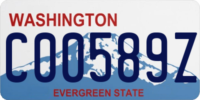 WA license plate C00589Z