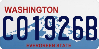 WA license plate C01926B