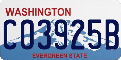 WA license plate C03925B