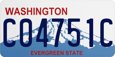 WA license plate C04751C