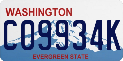 WA license plate C09934K