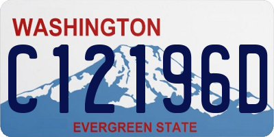 WA license plate C12196D