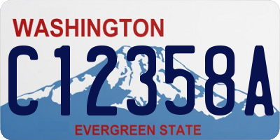 WA license plate C12358A