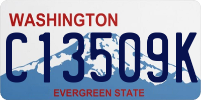 WA license plate C13509K