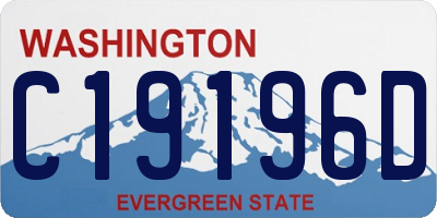 WA license plate C19196D