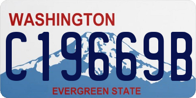 WA license plate C19669B