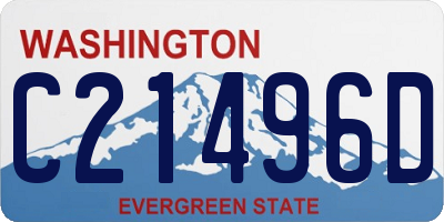 WA license plate C21496D