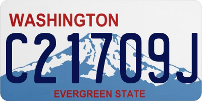 WA license plate C21709J