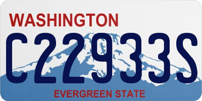 WA license plate C22933S