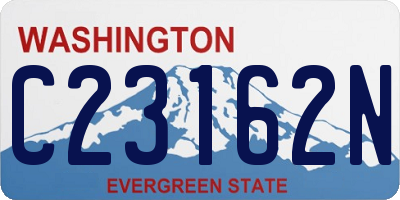 WA license plate C23162N