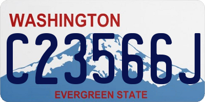 WA license plate C23566J