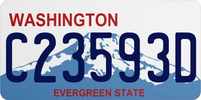 WA license plate C23593D