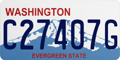 WA license plate C27407G