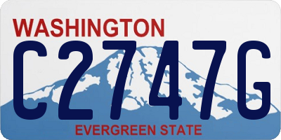 WA license plate C2747G