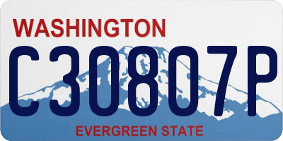 WA license plate C30807P