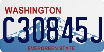 WA license plate C30845J