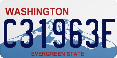 WA license plate C31963F