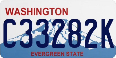 WA license plate C33282K