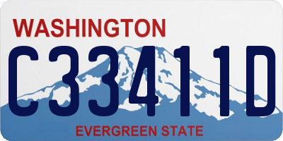 WA license plate C33411D