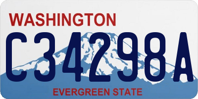 WA license plate C34298A