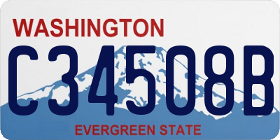 WA license plate C34508B