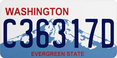 WA license plate C36317D