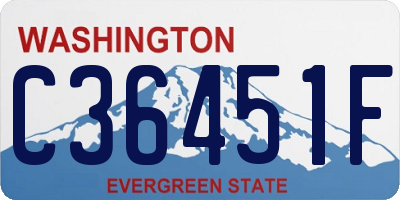 WA license plate C36451F