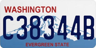 WA license plate C38344B