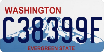 WA license plate C38399F