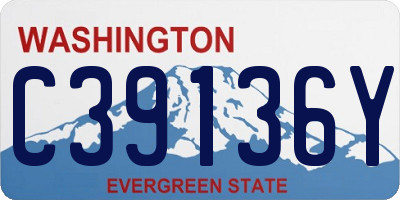 WA license plate C39136Y