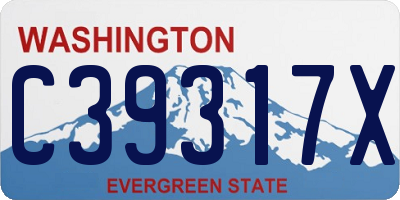 WA license plate C39317X