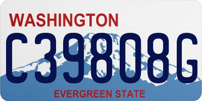 WA license plate C39808G