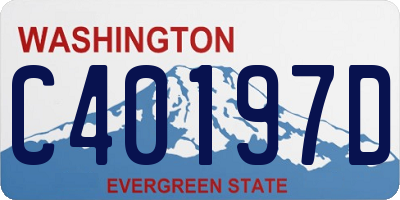 WA license plate C40197D