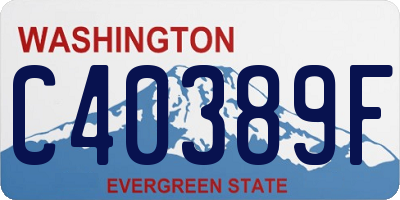 WA license plate C40389F