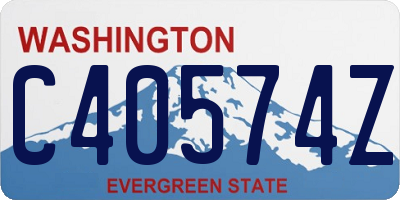 WA license plate C40574Z