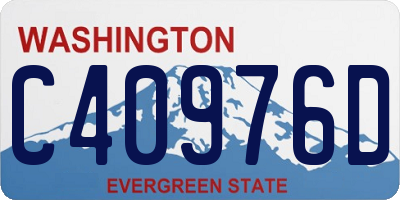 WA license plate C40976D