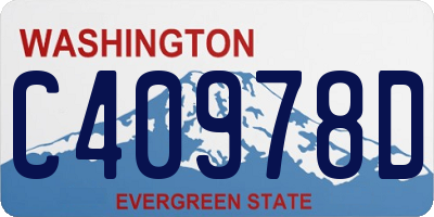 WA license plate C40978D