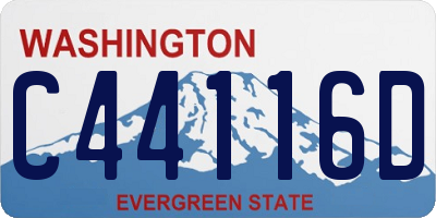 WA license plate C44116D