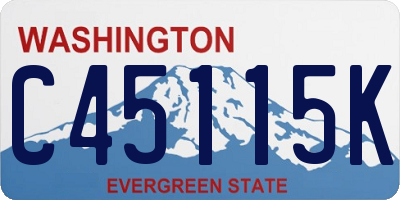 WA license plate C45115K