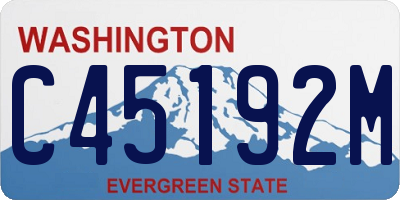 WA license plate C45192M