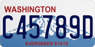 WA license plate C45789D