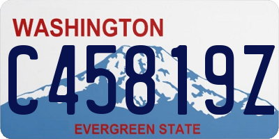 WA license plate C45819Z