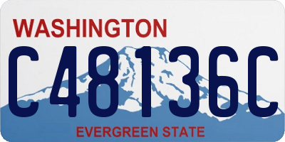 WA license plate C48136C