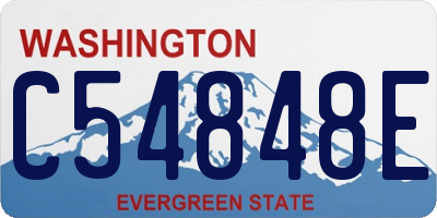 WA license plate C54848E