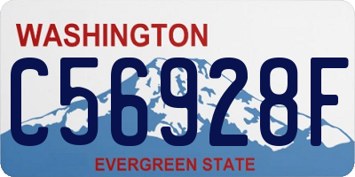 WA license plate C56928F