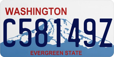 WA license plate C58149Z