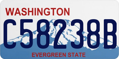 WA license plate C58238B