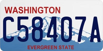 WA license plate C58407A