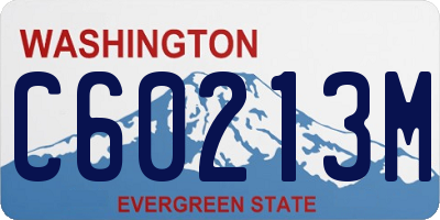 WA license plate C60213M