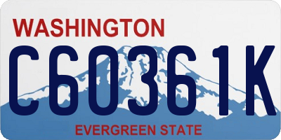 WA license plate C60361K